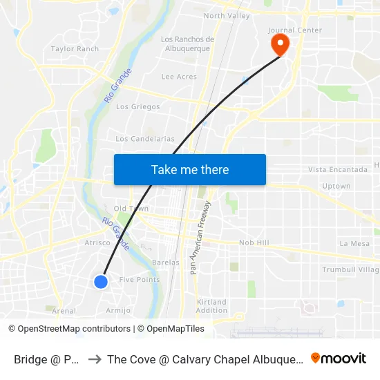 Bridge @ Pear to The Cove @ Calvary Chapel Albuquerque map