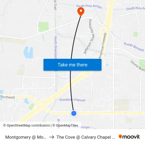 Montgomery @ Morningside to The Cove @ Calvary Chapel Albuquerque map