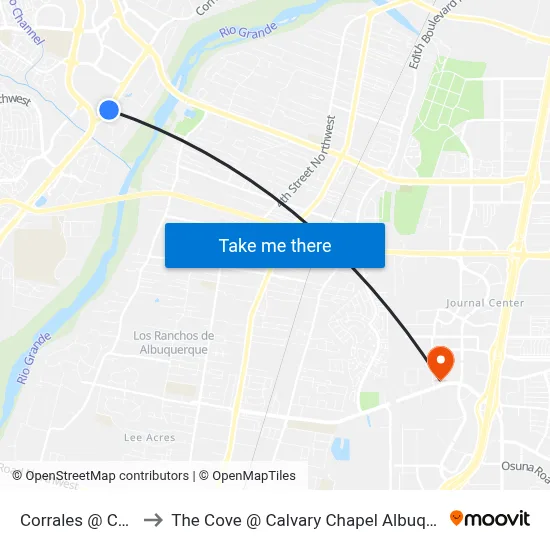 Corrales @ Coors to The Cove @ Calvary Chapel Albuquerque map