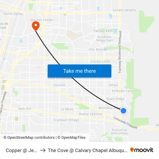Copper @ Jewel to The Cove @ Calvary Chapel Albuquerque map