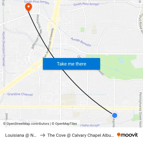 Louisiana @ Natalie to The Cove @ Calvary Chapel Albuquerque map