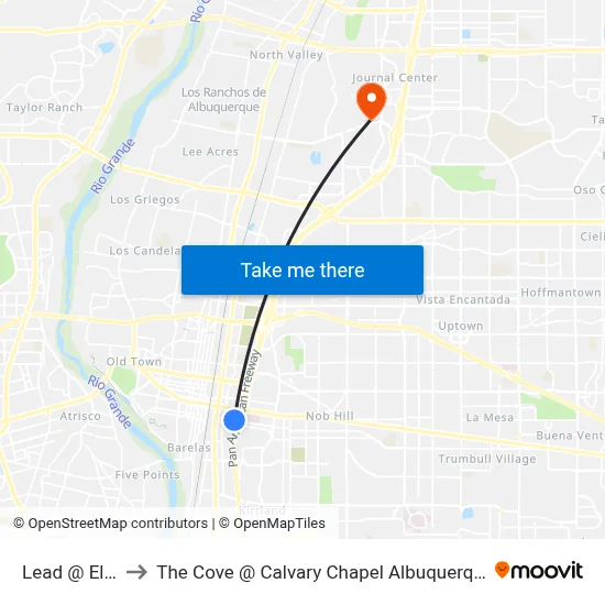 Lead @ Elm to The Cove @ Calvary Chapel Albuquerque map