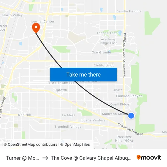 Turner @ Mocho to The Cove @ Calvary Chapel Albuquerque map