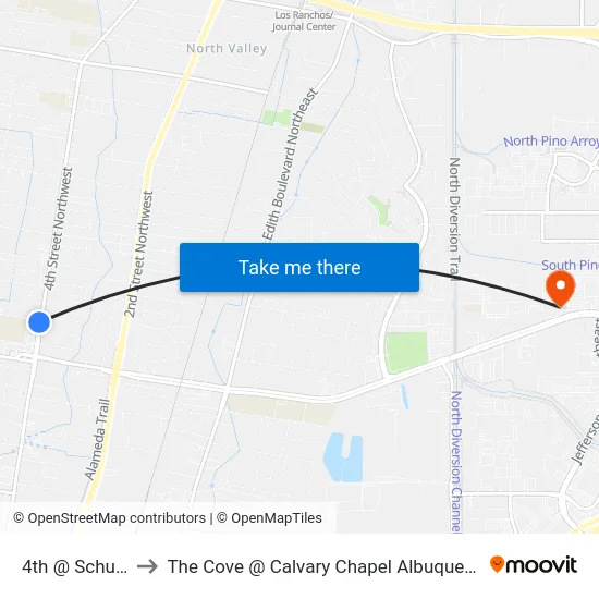 4th @ Schulte to The Cove @ Calvary Chapel Albuquerque map