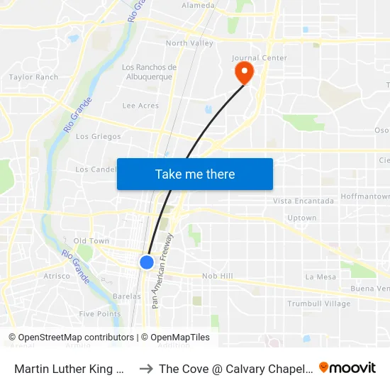 Martin Luther King @ Broadway to The Cove @ Calvary Chapel Albuquerque map