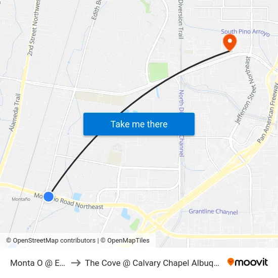 Monta O @ Edith to The Cove @ Calvary Chapel Albuquerque map