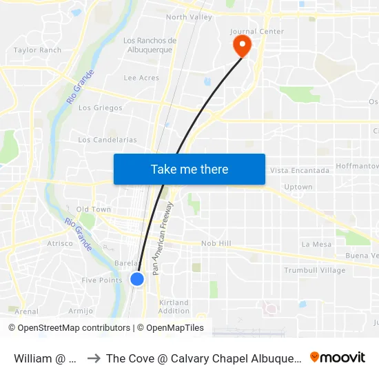 William @ Lily to The Cove @ Calvary Chapel Albuquerque map
