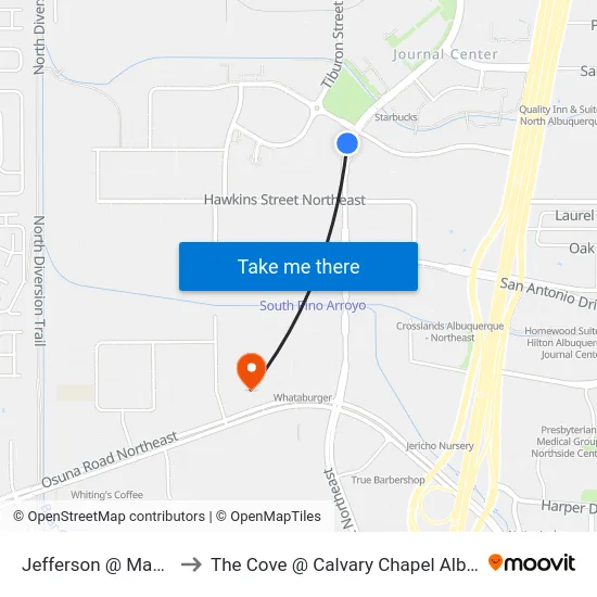 Jefferson @ Masthead to The Cove @ Calvary Chapel Albuquerque map