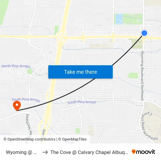Wyoming @ Holly to The Cove @ Calvary Chapel Albuquerque map