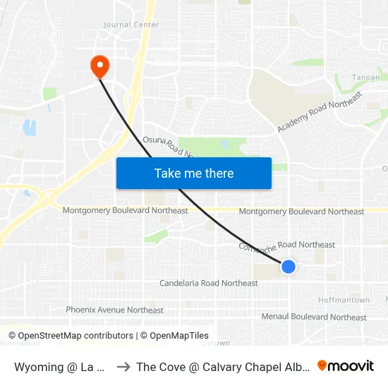 Wyoming @ La Camila to The Cove @ Calvary Chapel Albuquerque map