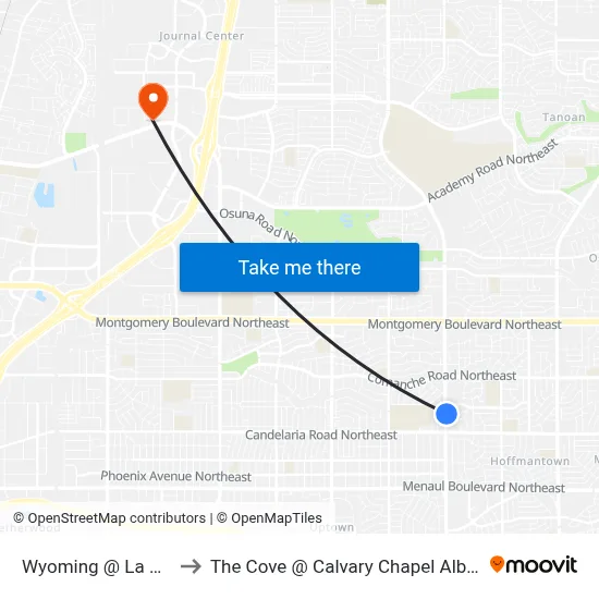 Wyoming @ La Camila to The Cove @ Calvary Chapel Albuquerque map