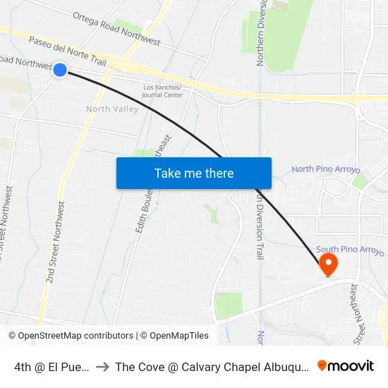 4th @ El Pueblo to The Cove @ Calvary Chapel Albuquerque map