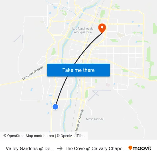 Valley Gardens @ Desert Garden to The Cove @ Calvary Chapel Albuquerque map
