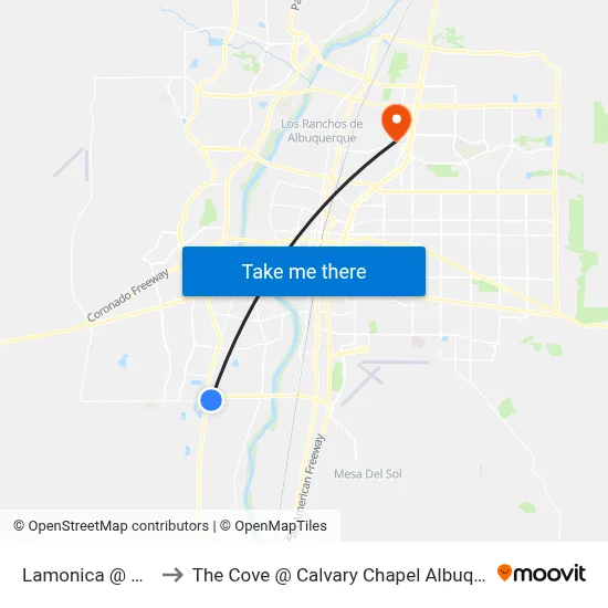 Lamonica @ Loris to The Cove @ Calvary Chapel Albuquerque map