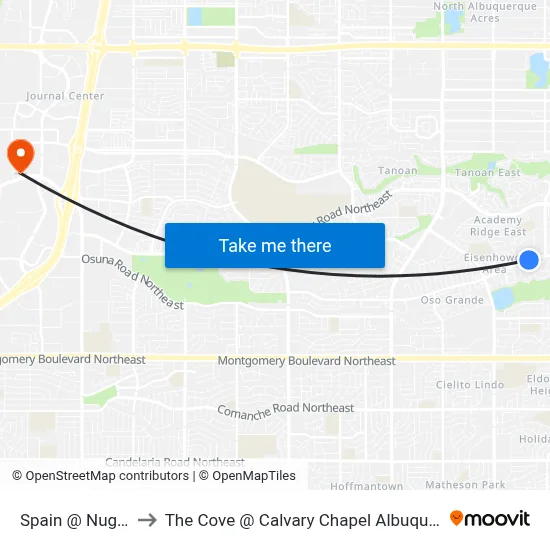 Spain @ Nugget to The Cove @ Calvary Chapel Albuquerque map