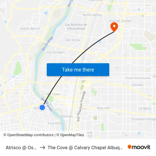 Atrisco @ Osage to The Cove @ Calvary Chapel Albuquerque map