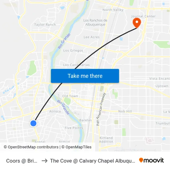 Coors @ Bridge to The Cove @ Calvary Chapel Albuquerque map
