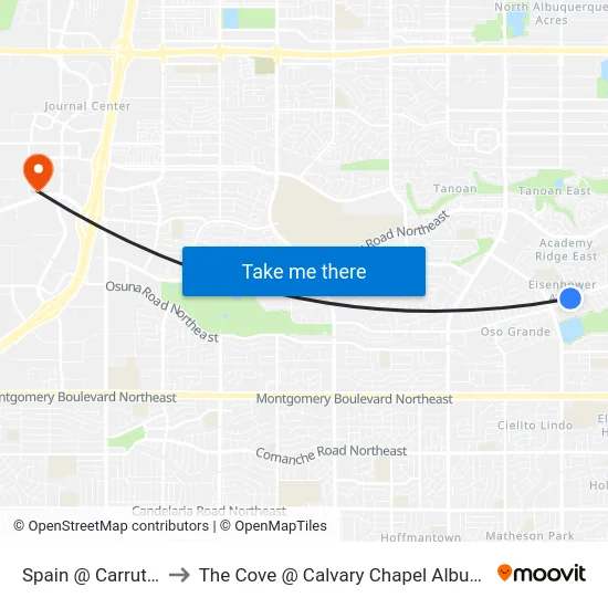 Spain @ Carruthers to The Cove @ Calvary Chapel Albuquerque map
