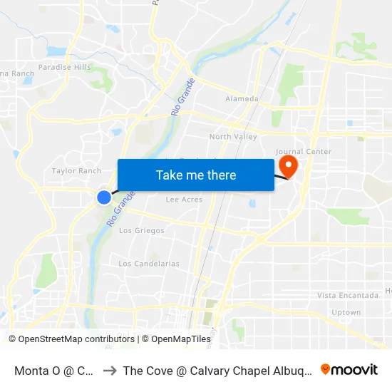 Montaño @ Coors to The Cove @ Calvary Chapel Albuquerque map