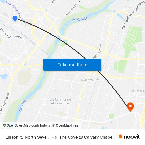 Ellison @ North Seven Bar Loop to The Cove @ Calvary Chapel Albuquerque map