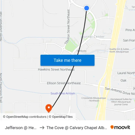 Jefferson @ Headline to The Cove @ Calvary Chapel Albuquerque map
