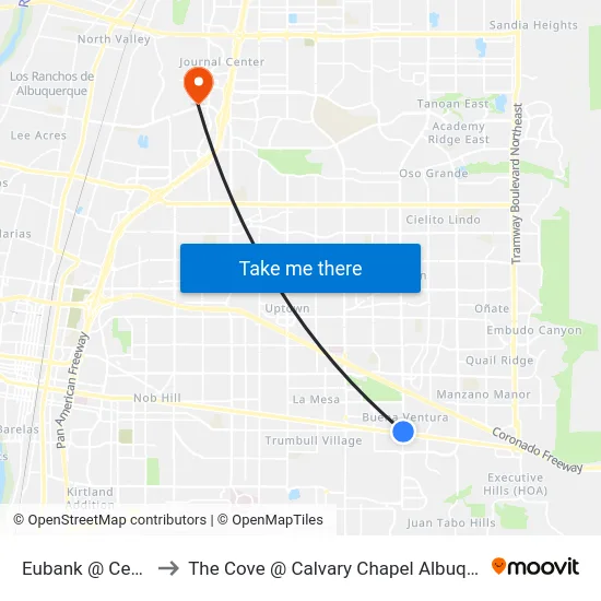 Eubank @ Central to The Cove @ Calvary Chapel Albuquerque map
