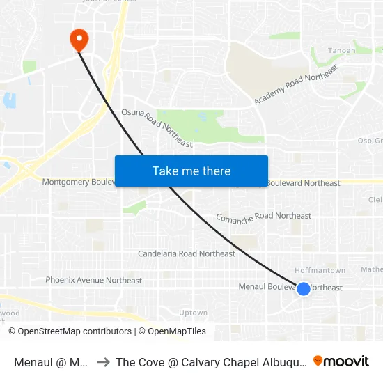 Menaul @ Moon to The Cove @ Calvary Chapel Albuquerque map