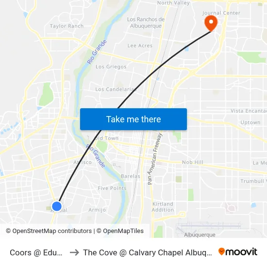 Coors @ Eduardo to The Cove @ Calvary Chapel Albuquerque map
