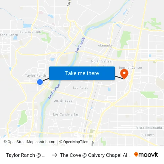 Taylor Ranch @ Monta O to The Cove @ Calvary Chapel Albuquerque map