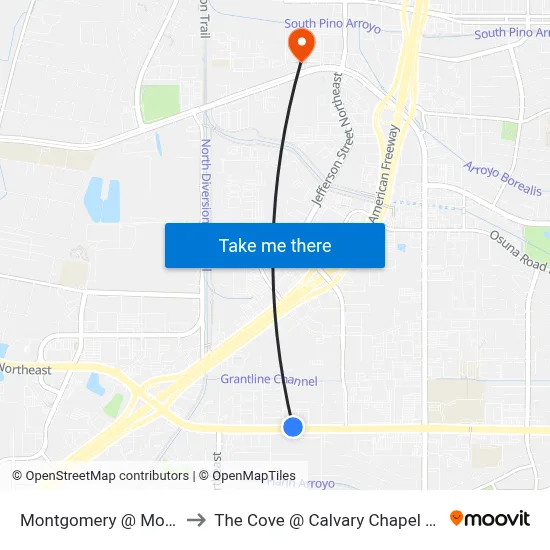 Montgomery @ Morningside to The Cove @ Calvary Chapel Albuquerque map