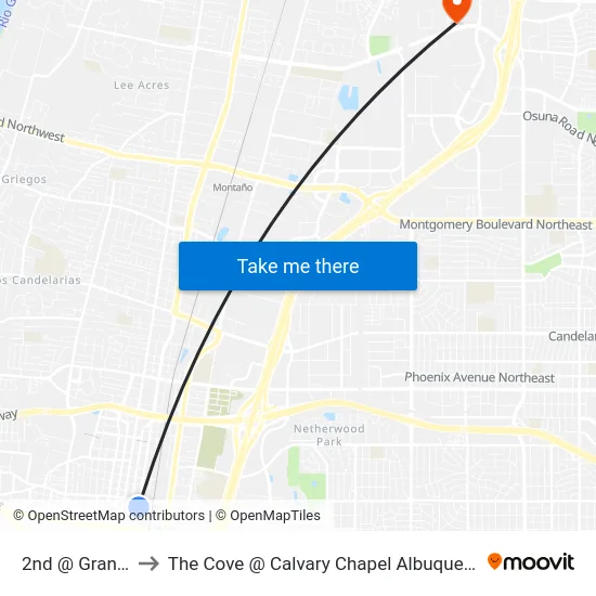 2nd @ Granite to The Cove @ Calvary Chapel Albuquerque map