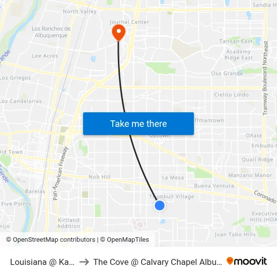 Louisiana @ Kathryn to The Cove @ Calvary Chapel Albuquerque map