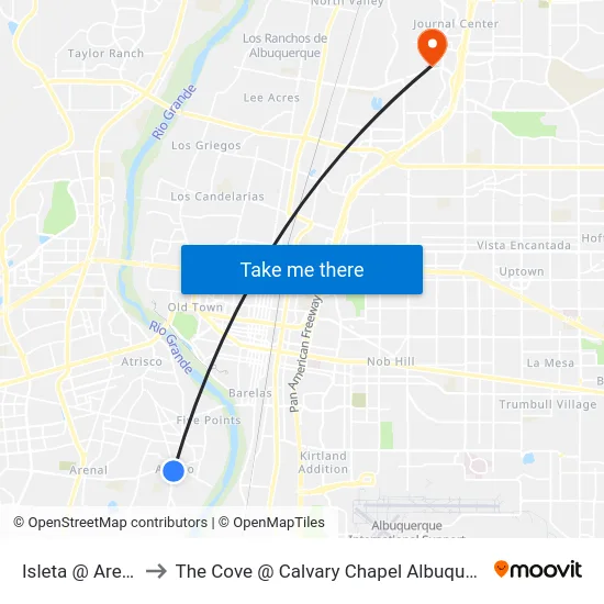 Isleta @ Arenal to The Cove @ Calvary Chapel Albuquerque map