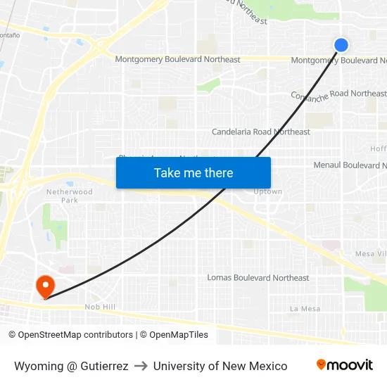 Wyoming @ Gutierrez to University of New Mexico map