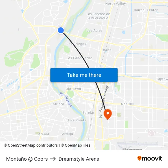 Montaño @ Coors to Dreamstyle Arena map