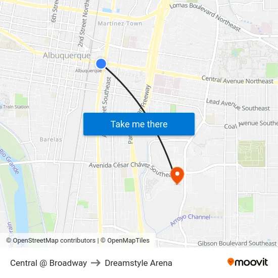 Central @ Broadway to Dreamstyle Arena map