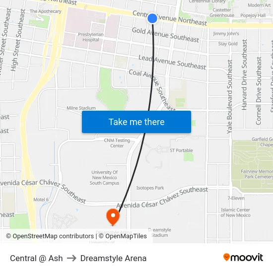 Central @ Ash to Dreamstyle Arena map