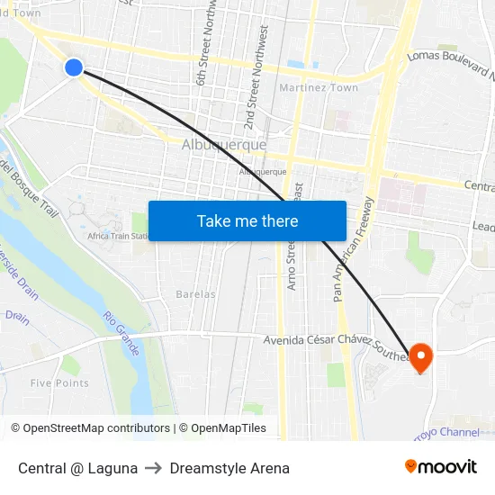 Central @ Laguna to Dreamstyle Arena map