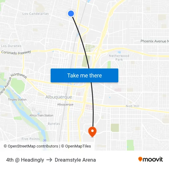 4th @ Headingly to Dreamstyle Arena map
