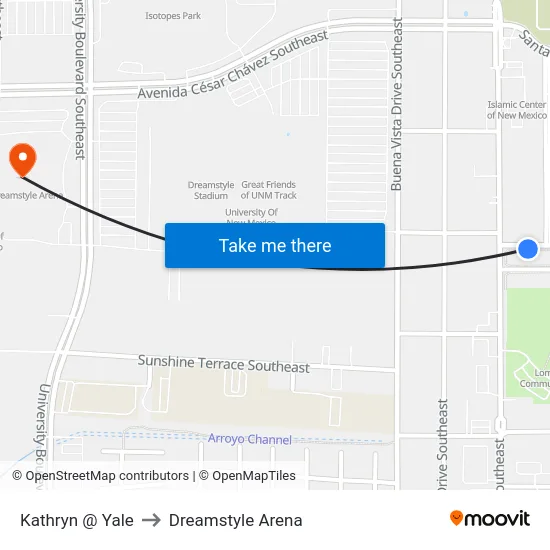Kathryn @ Yale to Dreamstyle Arena map