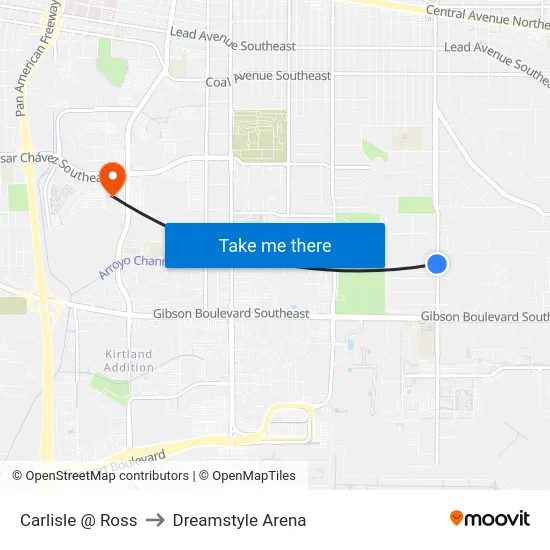 Carlisle @ Ross to Dreamstyle Arena map