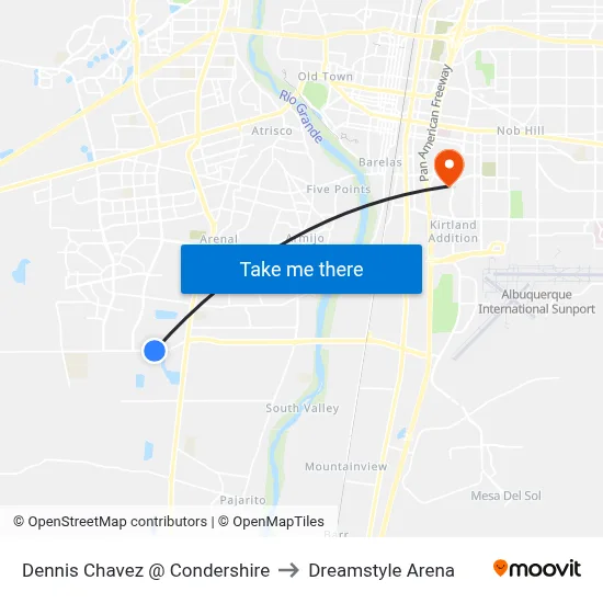 Dennis Chavez @ Condershire to Dreamstyle Arena map
