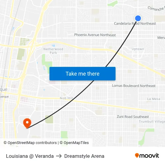 Louisiana @ Veranda to Dreamstyle Arena map