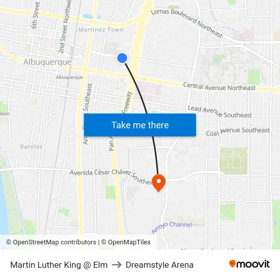 Martin Luther King @ Elm to Dreamstyle Arena map