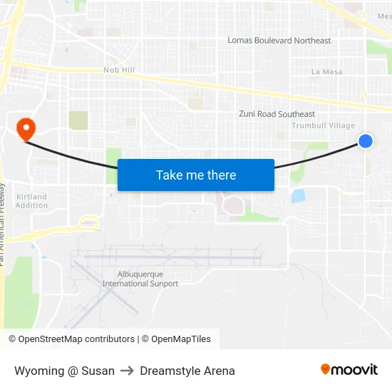 Wyoming @ Susan to Dreamstyle Arena map
