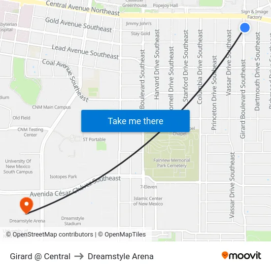 Girard @ Central to Dreamstyle Arena map