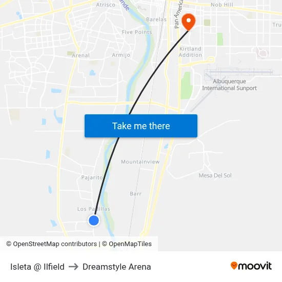 Isleta @ Ilfield to Dreamstyle Arena map
