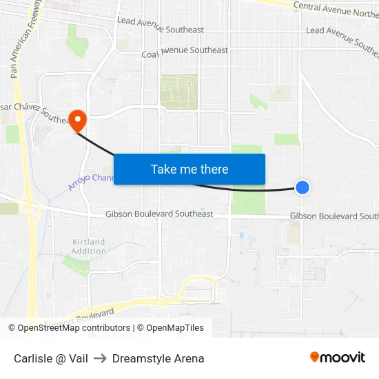 Carlisle @ Vail to Dreamstyle Arena map