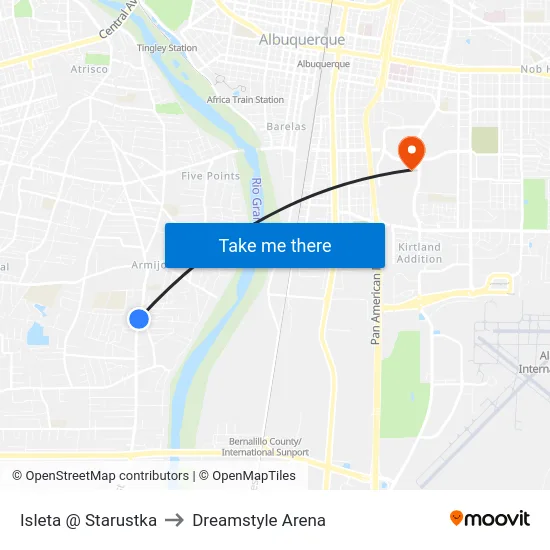 Isleta @ Starustka to Dreamstyle Arena map