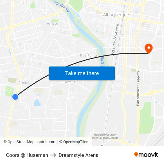 Coors @ Huseman to Dreamstyle Arena map